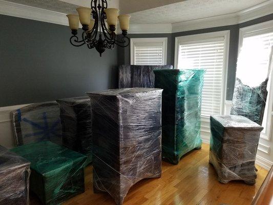 We wrap and protect all the furniture