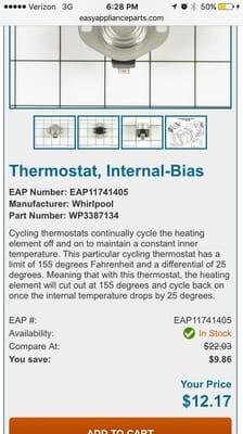 Major Appliance Parts