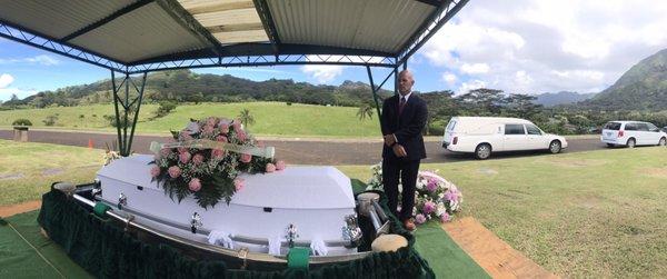 Bishop Saffery at Barbara Fukuchi's burial