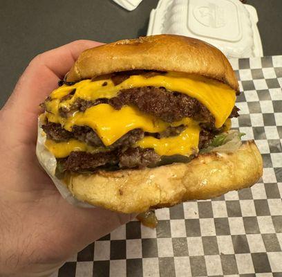 Triple cheeseburger