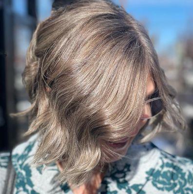 Grey blending by Katy! Follow Katy on Instagram @klassickatyhair !