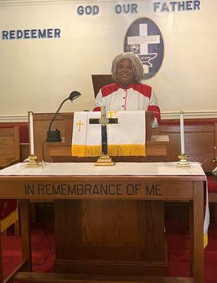 Rev. Dr. Charmayne G. Davis 1st Female Pastor in the 122 year history of Mt. Zion African Methodist Episcopal Church.