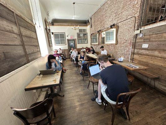 Table on the left has outlets.