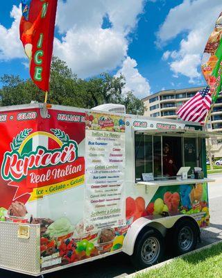 Repiccis Italian Ice of Orlando enjoying an afternoon at Lake Eola Park for 4th of July!