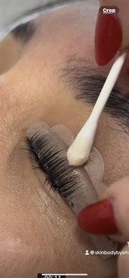 During lash lift