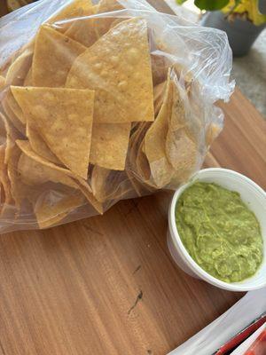 Big bag of chips with guac