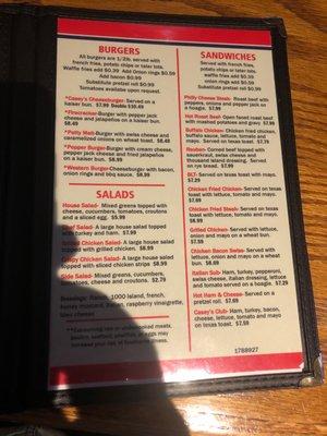 Food menu