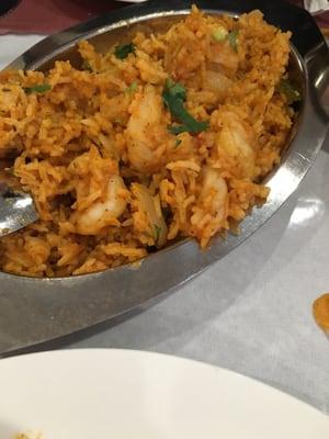 Shrimp biryani