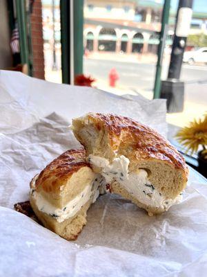 Asiago Bagel with Scallion Cream Cheese