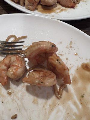 Improperly deveined shrimp