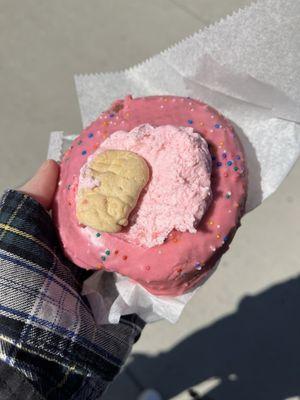 Animal cracker vegan donut