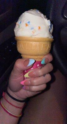 (Don't mind the ice cream) I just wanted to show off these beautiful nails with something!