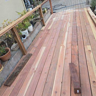 Wood flooring patio