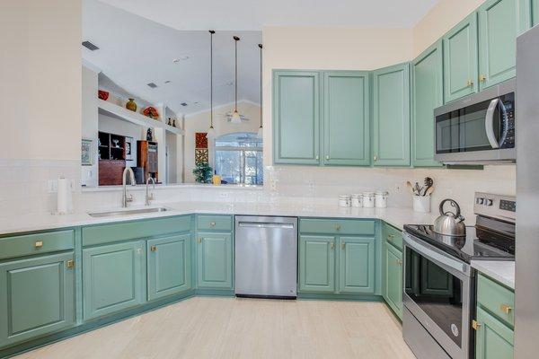 Basil kitchen cabinets after cabinet refacing