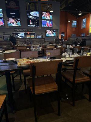 Empty dining room from the band.  Everyone left to go watch the Preds playoff game.   Great band tho