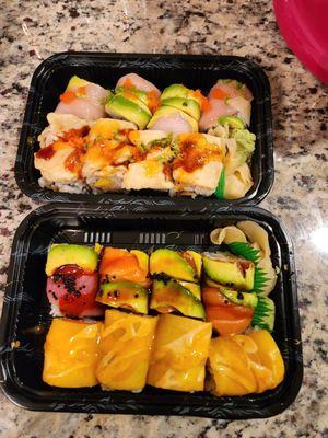 From top to bottom: Butterfly, Crunchy Munchy, Tiger, and Sunshine rolls