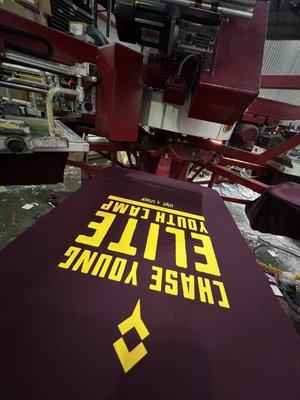 1 Color Screen printed for Chase Young youth Camp