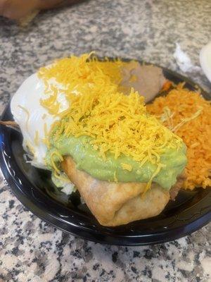 Carne Asada chimichanga plate