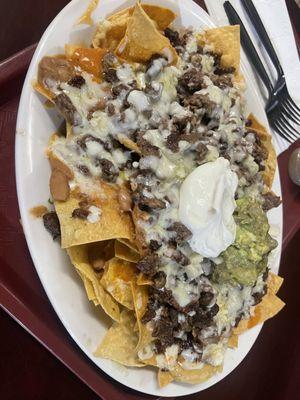 Asada Nachos- good portion, lacks flavor, old ingredients