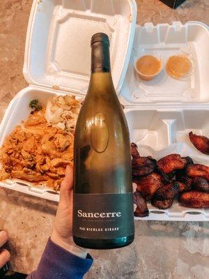 Chicken with plantains and our wine pairing.