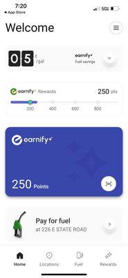 Earnify is the BP, Amoco & AM/PM rewards program. Mariano's rewards can be used here too!