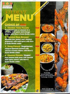 Student Menu