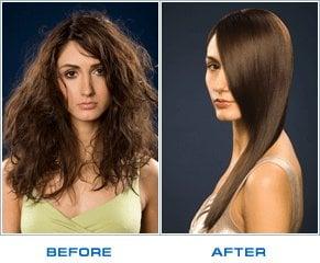 Hair Straightening Before and After. Bio Ionic KeraSmooth