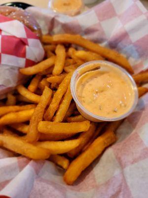 Fries and thousand island. Honestly, I didn't think much of the fries