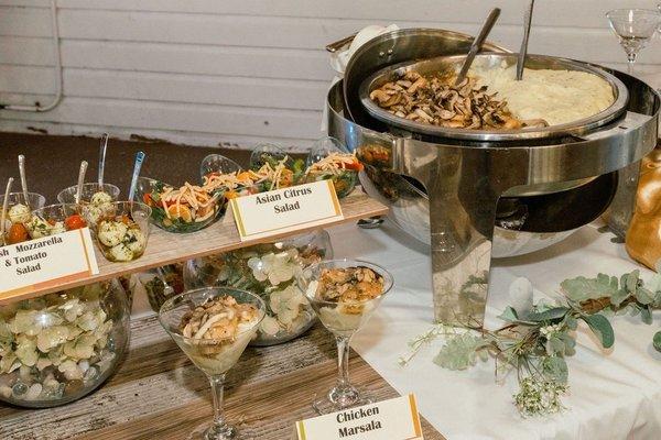 Salad and martini stations