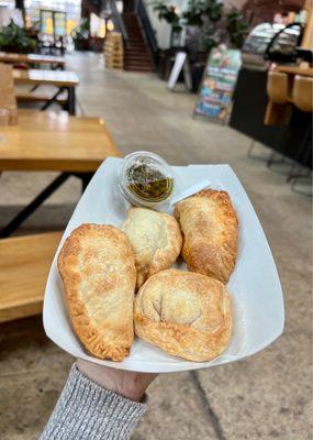 Empanadas - corn, ham & cheese, beef, and brisket