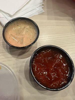 Signature sauce and smoky ketchup