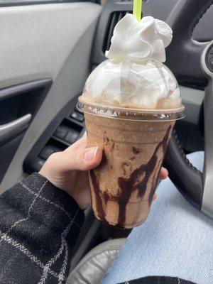 Frozen mocha with 2 extra shots and whip