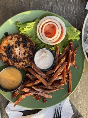 Grilled Salmon burger without the bun