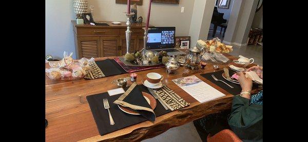 Enjoyed a delightful virtual tea party with tea service provided by Tea Time.