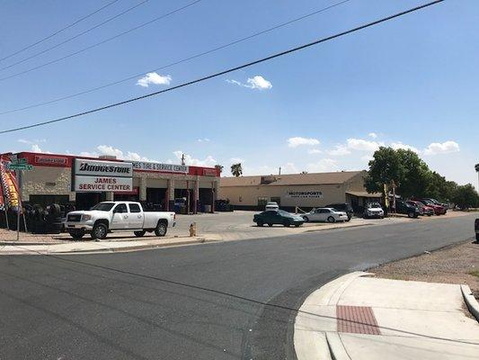 James Tire & Service Center View From Apache Trail Located A Block West Of Ironwood.