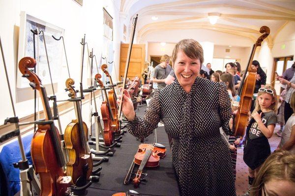 Band & Orchestra Instrument rentals. (Photo by Lauren Click, at the Boulder Philharmonic "Instrument Petting Zoo.")