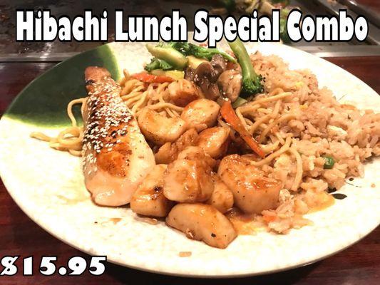 Hibachi Lunch Special combo- salmon and scallops