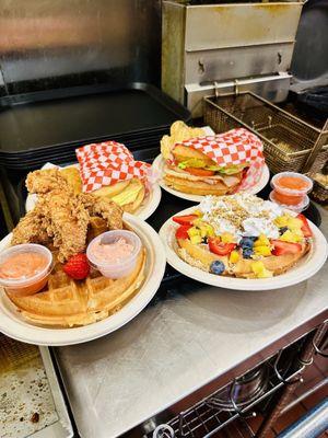 Chicken & waffle Tenders Turkey Club Sandwich Combo Breakfast Sandwich Combo Breakfast Delight