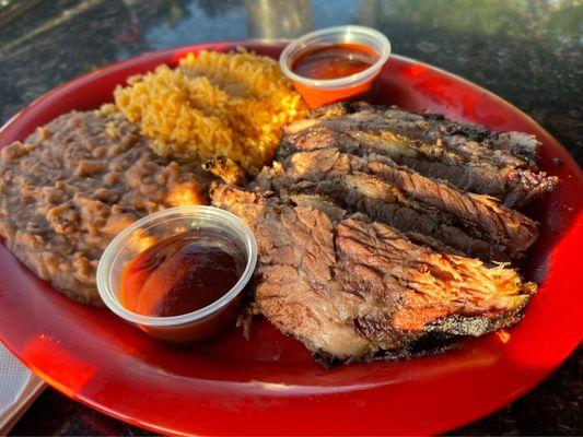 Mixed plate of Tri tip and brisket