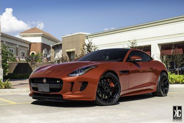 Blaque Diamond F-25 wheels and Michelin Pilot Sport 4s tires on a great customers Jaguar F Type R.