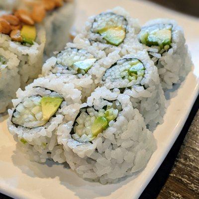 Cucumber and avocado sushi