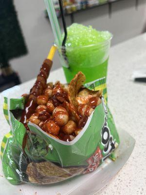 Tostilocos and limón raspado