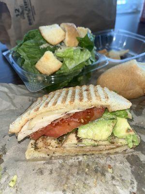 Chicken bacon avocado panini