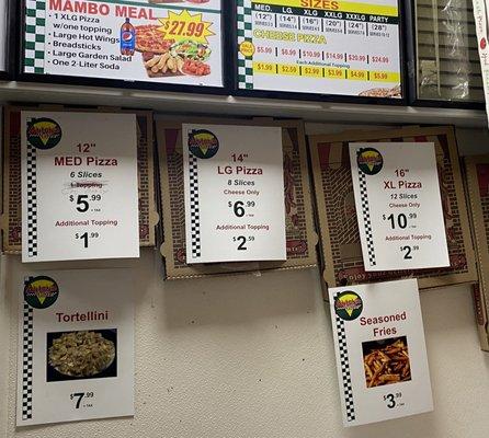 Pizza prices