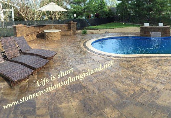 West Islip, N.Y. 11795 - Cambridge Paver Pool Patio www.stonecreationsoflongisland.net