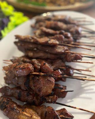 Pork and chicken skewers