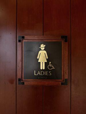 Cute restroom sign