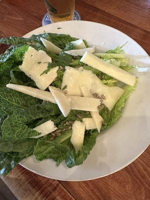 Split romaine salad.  It's huge!