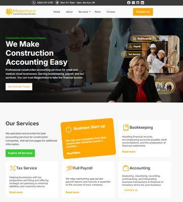 Megochoice web design for accounting company in Vancouver Washington