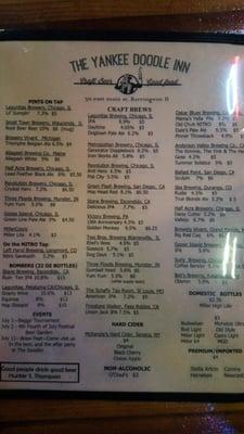 Mice selection of Micro Brews.  Most the menu, but they have more specials that are not listed.